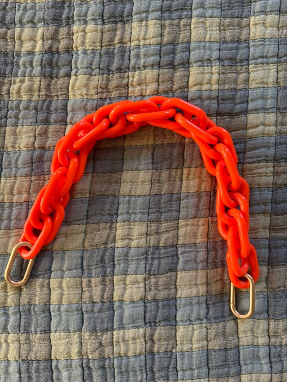 Clare V Neon Orange Resin Chain Strap